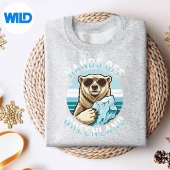 HandsOffGreenlandBearWearingSunglasssweater