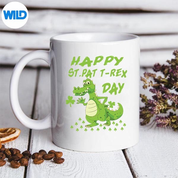 Happy St Patricks Day Dinosaur Trex Toddler Dino SVG Cut File 3 Happy St Patricks Day Dinosaur Trex Toddler Dino SVG Cut File - Image 3