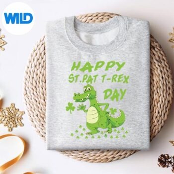 Happy St Patricks Day Dinosaur Trex Toddler Dino SVG Cut File 4 HappyStPatricksDayDinosaurTrexToddlerDinosweater