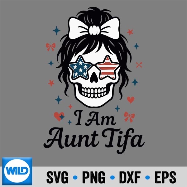 IAmAuntTifaCuteCoquetteSkullWithBowAndAmerican 1