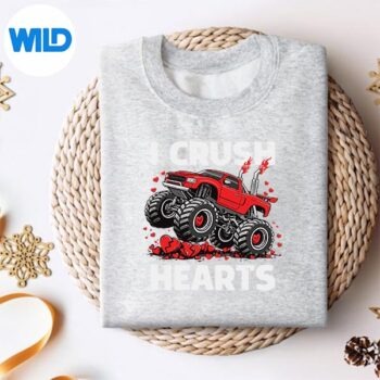 ICrushHeartsMonsterTruckValentineDayToddlersweater