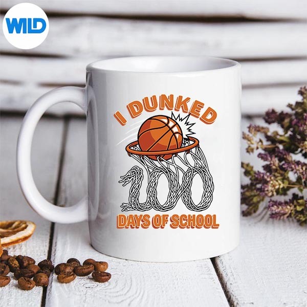 I Dunked 100 Days Of School Basketball 100th Day Vector Design 3 I Dunked 100 Days Of School Basketball 100th Day Vector Design - Image 3