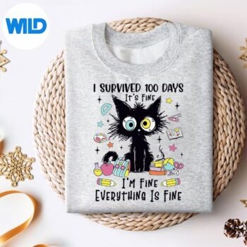 I Survived 100 Days Of School Teacher Cat Lover SVG PNG Download 4 ISurvived100DaysOfSchoolTeacherCatLoversweater