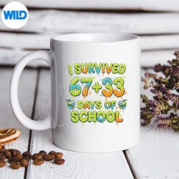 I Survived 67 33 Days Of School Youth 100th Day Silhouette SVG PNG Cut File 5 ISurvived6733DaysOfSchoolYouth100thDaymug