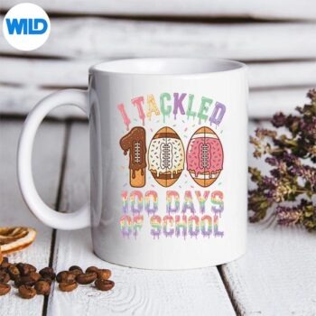 I Tackled 100 Days Of School Football 100th Day Silhouette SVG PNG 5 ITackled100DaysOfSchoolFootball100thDaymug