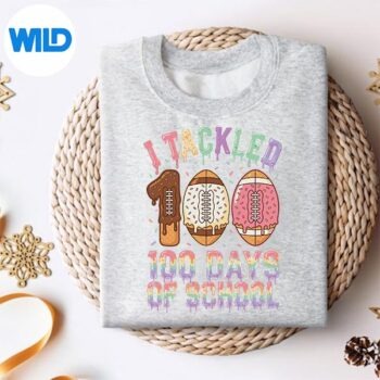 I Tackled 100 Days Of School Football 100th Day Silhouette SVG PNG 4 ITackled100DaysOfSchoolFootball100thDaysweater