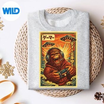 JapaneseRetroVintageUfoBigfootGamersweater