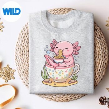 Kawaii Axolotl Teacup Ramen Anime Aesthetic Cut File 4 KawaiiAxolotlTeacupRamenAnimeAestheticsweater