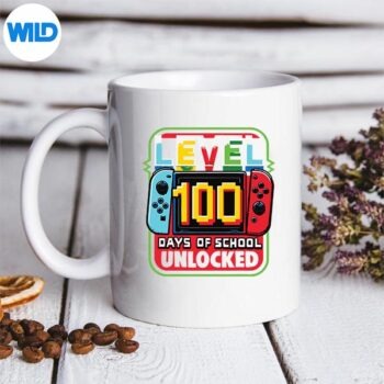Level 100 Days Of School Unlocked Game Controller Gamer SVG PNG Digital Download 5 Level100DaysOfSchoolUnlockedGameControllerGamermug