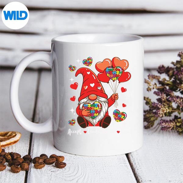 Love Accept Understand Valentine Hearts Gnome Proud Autism Digital Design 3 Love Accept Understand Valentine Hearts Gnome Proud Autism Digital Design - Image 3