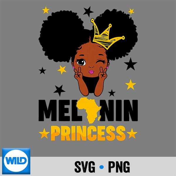 Melanin Princess Black History Month Afro American Girls SVG PNG Digital Design 1 Melanin Princess Black History Month Afro American Girls SVG PNG Digital Design