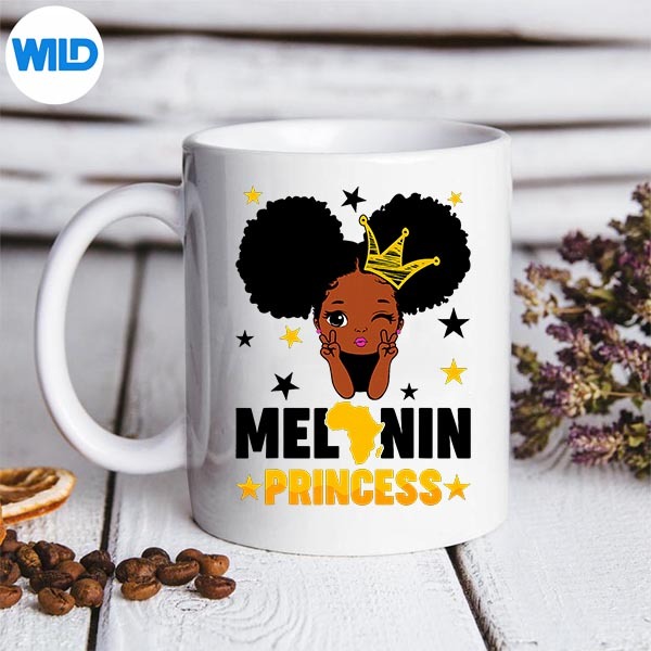 Melanin Princess Black History Month Afro American Girls SVG PNG Digital Design 3 Melanin Princess Black History Month Afro American Girls SVG PNG Digital Design - Image 3