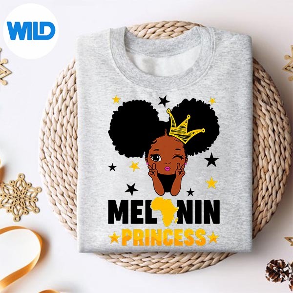 Melanin Princess Black History Month Afro American Girls SVG PNG Digital Design 2 Melanin Princess Black History Month Afro American Girls SVG PNG Digital Design - Image 2