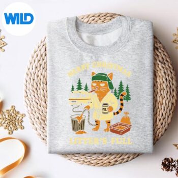 MerryChristmasLittersFullCatRvHolidaysweater