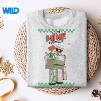 Minecraft Iron Golem Rose Sweet Digital Design 4 MinecraftIronGolemRoseSweetsweater