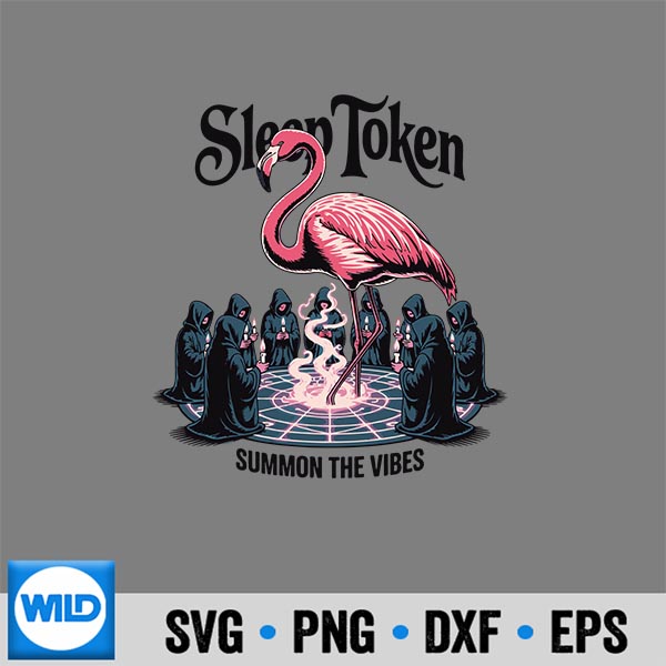 Mystical Flamingo Summoning Ritual Sleep Token Surreal Silhouette SVG PNG 6 MysticalFlamingoSummoningRitualSleepTokenSurreal