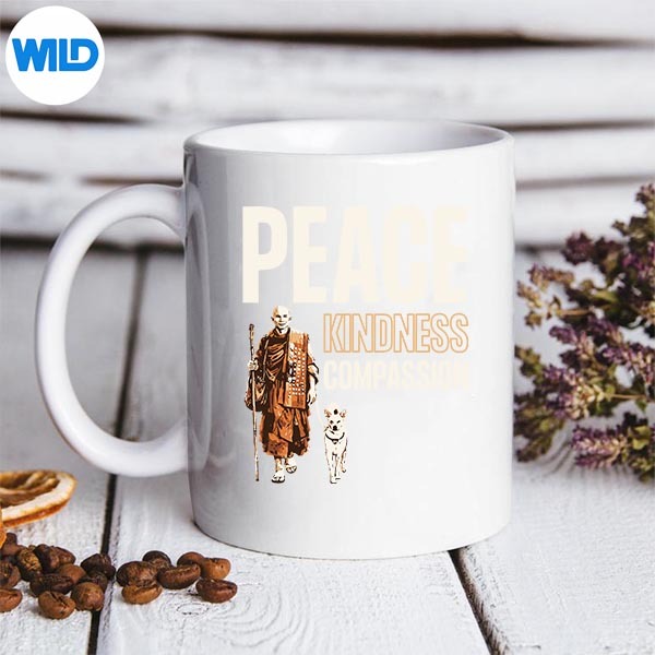 Peace Kindness Compassion Walk For Peace Monk Aloka Dog Silhouette SVG PNG Cut File 3 Peace Kindness Compassion Walk For Peace Monk Aloka Dog Silhouette SVG PNG Cut File - Image 3