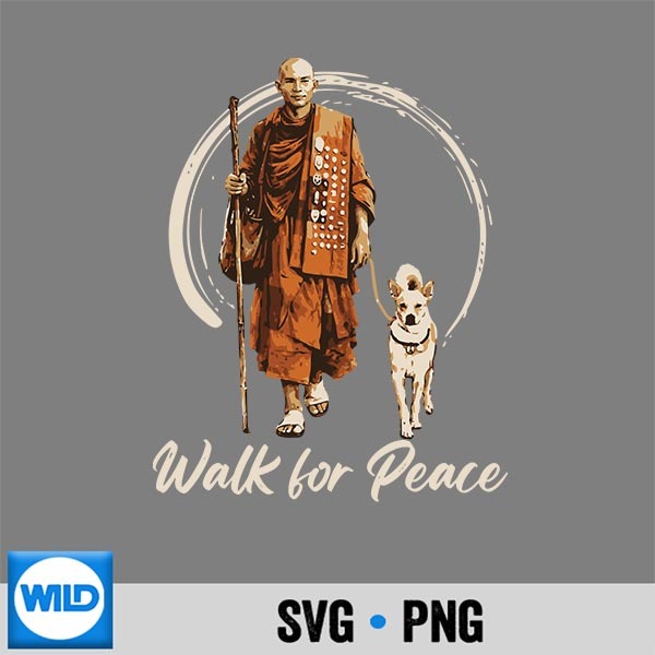 Peace Walking Monks And Aloka Dog Walk For Peace Funny Silhouette SVG PNG Cut File 1 Peace Walking Monks And Aloka Dog Walk For Peace Funny Silhouette SVG PNG Cut File