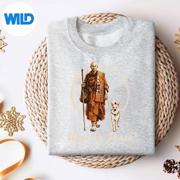 Peace Walking Monks And Aloka Dog Walk For Peace Funny Silhouette SVG PNG Cut File 2 Peace Walking Monks And Aloka Dog Walk For Peace Funny Silhouette SVG PNG Cut File - Image 2