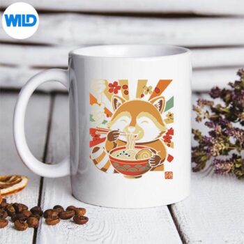 RaccoonEatingJapaneseRamenVintagemug