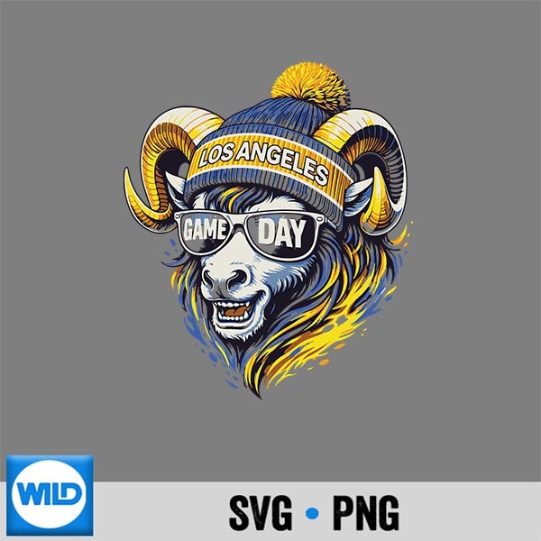 Ram With Beanie And Sunglasses Game Day Vibes SVG Cut File 1 Ram With Beanie And Sunglasses Game Day Vibes SVG Cut File