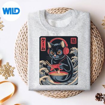 RamenCatJapaneseAnimeWaveKawaiiNoodleBowlNekosweater