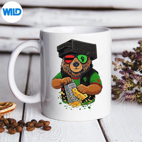 Retro Bear With Cheese Grater Hat And Glasses Black History SVG PNG Digital Design 3 Retro Bear With Cheese Grater Hat And Glasses Black History SVG PNG Digital Design - Image 3