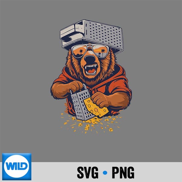 Retro Bear With Cheese Grater Hat And Sunglasses Vintage Cute Digital Download 1 Retro Bear With Cheese Grater Hat And Sunglasses Vintage Cute Digital Download