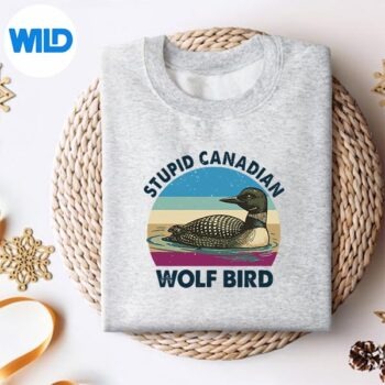 RetroSarcasticAnimalStupidCanadianWolfBirdLoonsweater