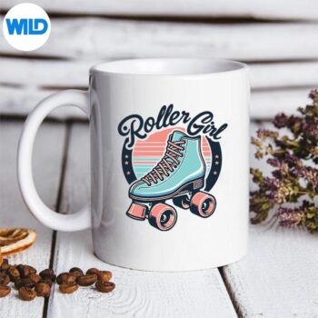 RollerGirl80s90sRetroSkatesSkatingmug