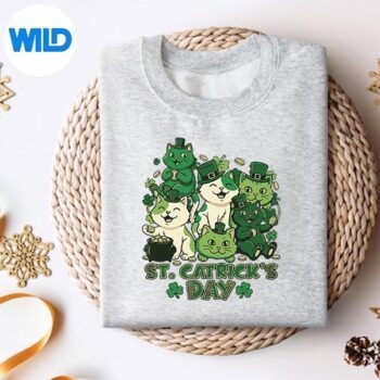 StCatricksDayCatLoverLeprechaunKittensweater