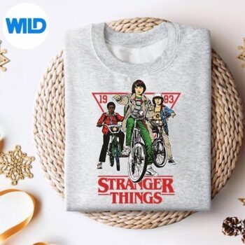Stranger Things Will Mike Dustin On Bikes 1983 Retro Vector Design 4 StrangerThingsWillMikeDustinOnBikes1983Retrosweater