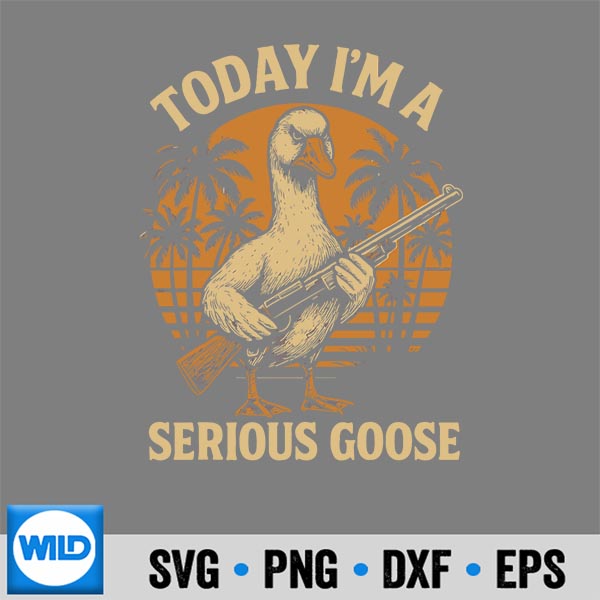 Today Im A Serious Goose Lovers Goose With Gun Meme Silhouette SVG PNG 7 TodayImASeriousGooseLoversGooseWithGunMeme