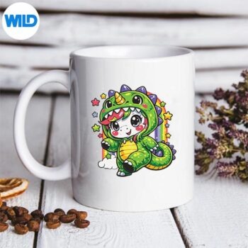 UnicornDinosaurCostumeCosplayColourfulRainbowGirlmug