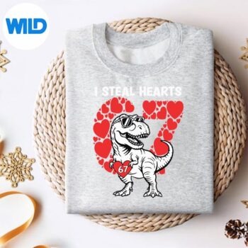 Valentine Day I Steal Hearts Dinosaur Truck 67 SVG PNG Download 4 ValentineDayIStealHeartsDinosaurTruck67sweater