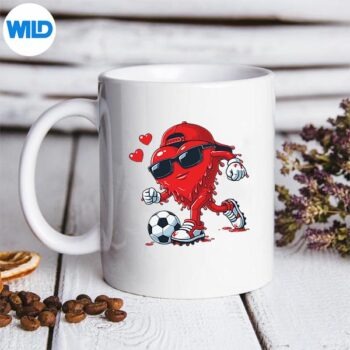 ValentineSoccerHeartDripSportLoveValentinesDaymug
