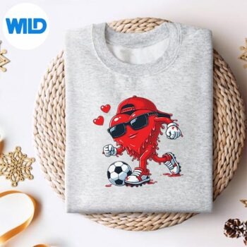 ValentineSoccerHeartDripSportLoveValentinesDaysweater