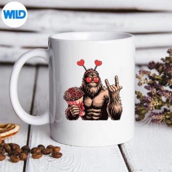 ValentinesDayBigfootHeartSasquatchmug