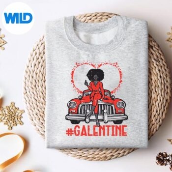 ValentinesDayGalentineBlackWomanCarAfroGirlssweater
