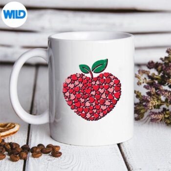 ValentinesDayTeacherHeartsAppleLoveTeachmug