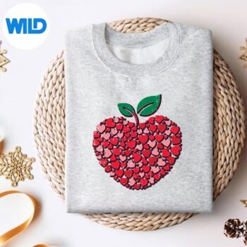 ValentinesDayTeacherHeartsAppleLoveTeachsweater