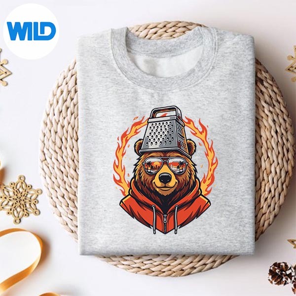 Vintage Bear With Cheese Grater Hat And Retro Sunglasses Cut File 2 Vintage Bear With Cheese Grater Hat And Retro Sunglasses Cut File - Image 2