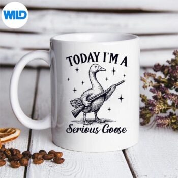 VintageTodayImASeriousGooseGooseWithGunMememug