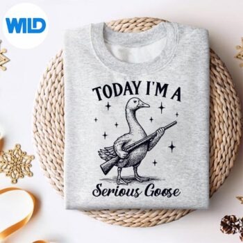 VintageTodayImASeriousGooseGooseWithGunMemesweater