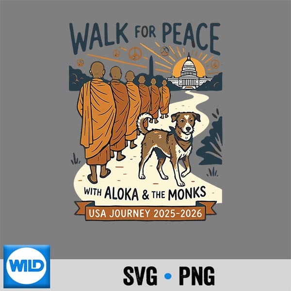 Walk For Peace Monks Dog Usa Journey Zen Silhouette SVG PNG 1 Walk For Peace Monks Dog Usa Journey Zen Silhouette SVG PNG