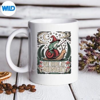 WeRideAtMidnightFrogRidingSnailCottagecoreAestheticmug