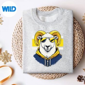 WhiteRamBlueYellowTeamColorsCoolSunglassessweater