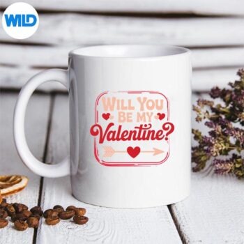 Will You Be My Valentine Valentines Day SVG PNG Digital Design 5 WillYouBeMyValentineValentinesDaymug 1