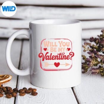 Will You Be My Valentine Valentines Day Silhouette SVG PNG 5 WillYouBeMyValentineValentinesDaymug