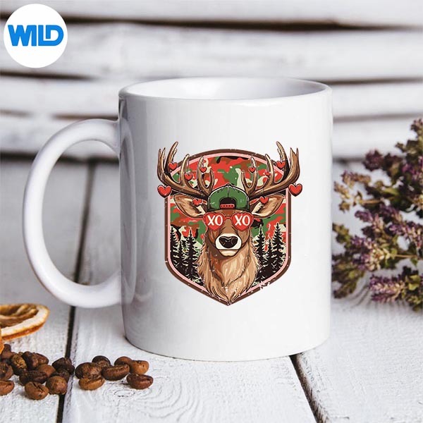 Xoxo Valentine Buck Camo Deer Retro Hunting Valentines Day Silhouette SVG PNG Cut File 3 Xoxo Valentine Buck Camo Deer Retro Hunting Valentines Day Silhouette SVG PNG Cut File - Image 3